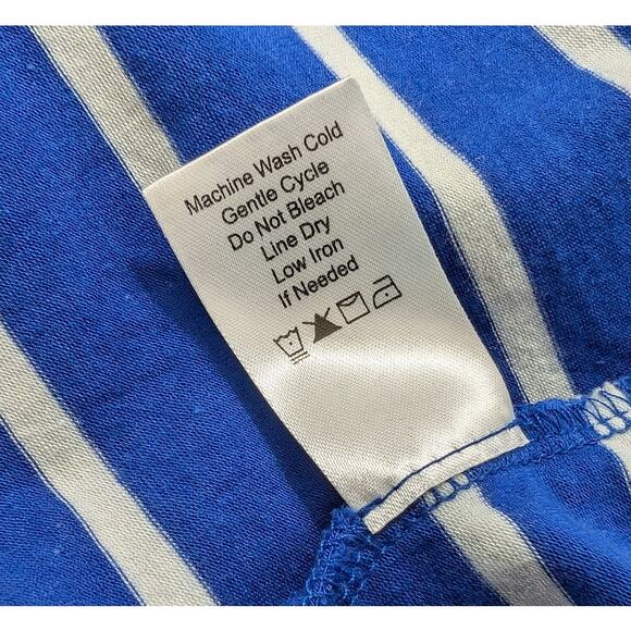 Coldwater Creek Top Blue White Stripe Long Sleeve Misses Size M - Picture 6 of 6